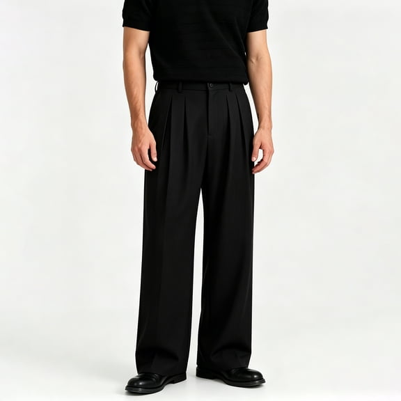 Men's Classic Fit Plain Weave Wrinkle-Resistant Casual Pants S-XL