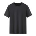 thumbnail image 4 of Men's Summer Solid Color Ice Silk Round Neck Quick Drying T-Shirt - Lightweight and Stylish, 4 of 5