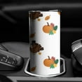 thumbnail image 3 of 20oz Happy Thanksgiving Turkey Fall Pumpkin Skinny Tumblers Stainless Steel Tumbler with Lid and Straw,Vacuum Insulated Double Wall Travel Tumbler Cups with Cleaning Brush for Coffee,Tea, 3 of 6