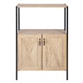 thumbnail image 4 of CRO Decor Wood Bathroom Cabinets with Open Shelves and Two Doors in Beige, 4 of 11
