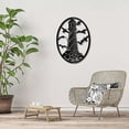 thumbnail image 6 of Tower Metal Wall Art Decor Black Wall Silhouette Hanging Decor Iron Wire Wall Art Sculpture Decoration Sign Hollow Out Minimalist Seagull Ornament for Indoor Outdoor Home 12 x 8.7Inch, 6 of 7