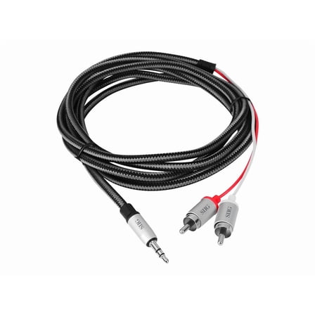 SIIG CB-AU0F12-S1 6.56 ft. Woven Fab RCA Stereo Cable Male to Male