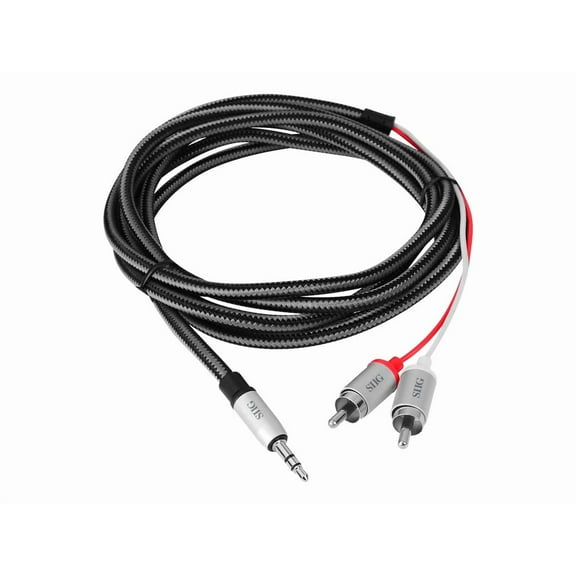 SIIG CB-AU0F12-S1 6.56 ft. Woven Fab RCA Stereo Cable Male to Male