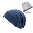 thumbnail image 3 of EeaseCA 1pc Female Nightcap Double-layer Night Hat Multi-function Night Sleeping Head Cover Dark Blue, 3 of 7