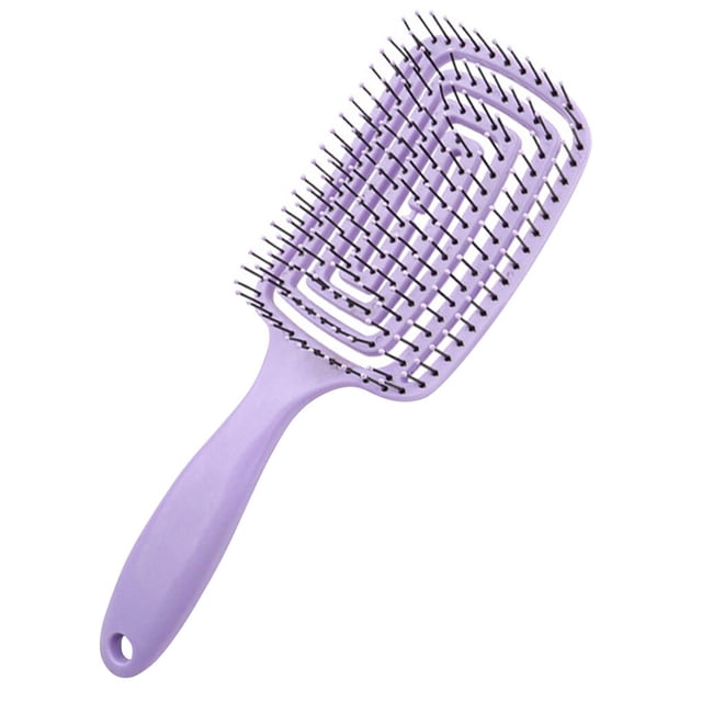 Jumpingount Cepillo de pelo SummerX, cepillo de pelo hueco curvo, cepillo de pelo portátil de nailon para masaje de cabeza de cuero cabelludo, accesorio Cuidado del cabello Violeta Jumpingount CE000490-04