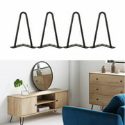 4 Pack Metal Iron Hairpin Table Legs Set Desk Table Chair Furniture Legs 8" 12" 16" 18" Use to Home DIY Projects for Furniture