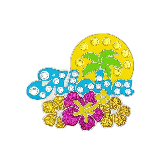 Aloha Ball Marker adorned with Crystals from Swarovski® with Magnetic Hat Clip