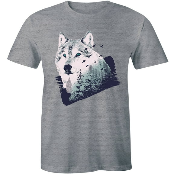 White Arctic Wolf Head Wolves Carnivore Wildlife Forest Men Nature T-Shirt