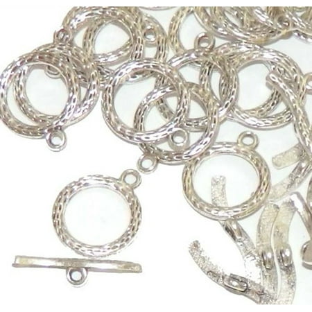 Cross Toggle Clasp - 19 Antique Silver 3/4 Inch Toggle Clasps 20mm Sold Per 19 Sets