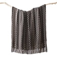 thumbnail image 5 of Battilo Boho Black Throw Blanket,Decorative Knitted Blankets with Tassel,Outdoor Throws,50"x60", 5 of 7