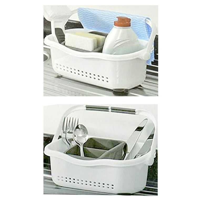   Basics Kitchen Sink Organizer/Sponge Holder, Standard,  White