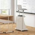 thumbnail image 4 of Gymax 2 Pcs Chariot de Bureau pour Ordinateur Portable Assis-Debout Roulant Mobile Hauteur Réglable avec Rangement, 4 of 10