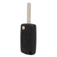 thumbnail image 3 of 2 Button Flip Remote Key Case Black Easy to Carry Replacement for Peugeot 107 207 307 307cc 308 SW 407 607 Unslotted Blade CE0536VA2, 3 of 5