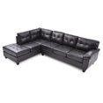 thumbnail image 6 of Contemporary Home Living Tufted Reversible Faux Leather L-Shape Sectional Sofa - 111" - Dark Brown, 6 of 6