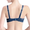 thumbnail image 3 of Women's Sexy Lace Push Up Plus Size Bra Sheer Balconette Underwire Unlined Navy 38, 3 of 5