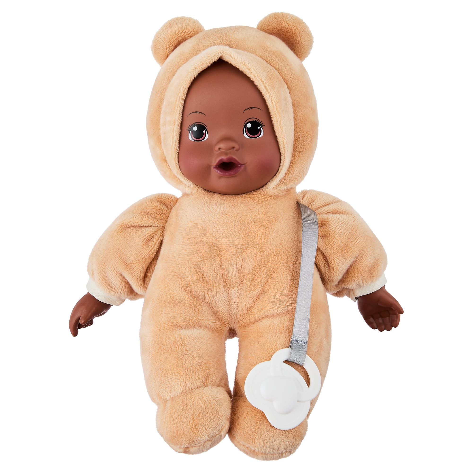 My Sweet Love 10-Inch Snuggly Baby Doll with Attached Pacifier, Beige Bear Hooded Outfit
