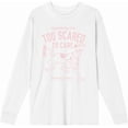 thumbnail image 4 of Scooby-Doo Too Scared To Care Adult White Crew Neck Long Sleeve Tee-XS, 4 of 6