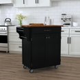 thumbnail image 2 of Homestyles Cuisine Cart Wood Kitchen Cart in Black, 2 of 6