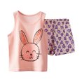 thumbnail image 1 of Eashery Baby Boys' Clothing Sets Summer Boy Shorts Sets Hawaiian Outfit Kid Leaves Floral Short Sleeve Shirt Top shorts Suits Purple 5-6 Years, 1 of 3