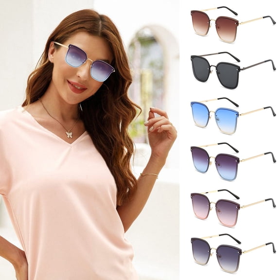 Only Moment Aviator Sunglasses for Women Polyester UV 400 Glasses Oversized Classic Trend Ladies Sunglasses Sparkling Large Frame Black One Size
