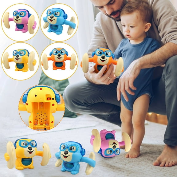 Nsxcdh Outdoor Toys for Boys and Girls Flipping Dancing Toy Rolling Monkey, Voice Control , Funny With Music Back to School Special