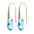 thumbnail image 2 of Galaxy Gold 14k Yellow Gold Natural Pear-shaped Blue Topaz Fish Hook Dangle Earrings, 2 of 3