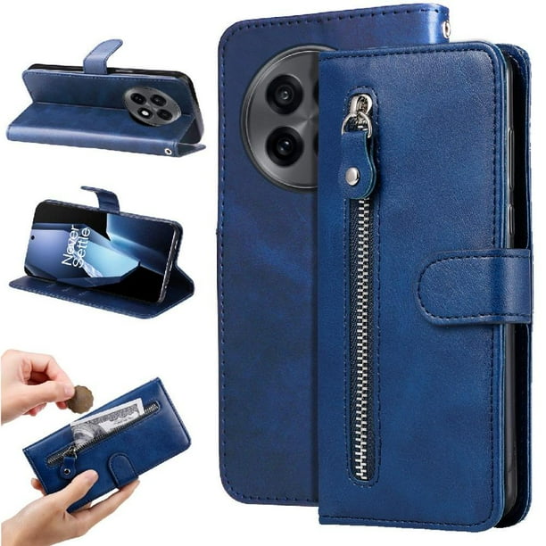 Estuche de Cuero PU con Cierre para OnePlus 13R 5G , Funda Protectora con Billetera y Correa
