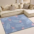 thumbnail image 2 of SKYSONIC Pink Flamingo with Palm Leaves Lightweight Carpet Mats Area Soft Rugs Floor Mat Rug Home Decoration for Kids Room Living Room 63 x 48 inches, 2 of 6
