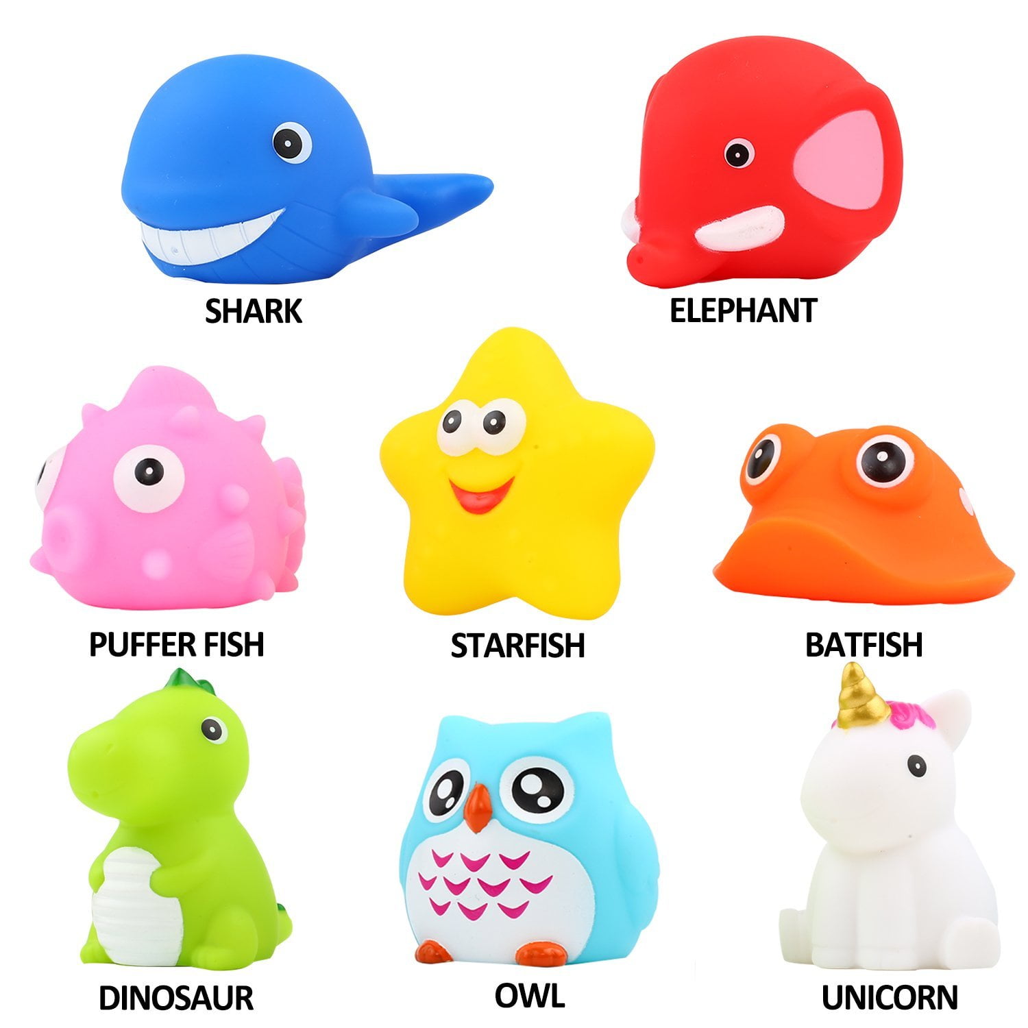 Colorful A ,Flashing Color Changing Light in Water,Baby Infants Kids Toddler Child Preschool Bathtub Bathroom Dinosaur Bath Toys Light Up Floating Rubber Toys 6 Packs 