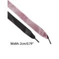 thumbnail image 3 of INSPIRE CHIC Satin Ribbon Shoelaces Double Layered Flat Snow Yarn Shoe Laces 1 Pair Black-Salmon Pink 60cm/23.62", 3 of 4