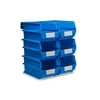 Triton Products LocBin 8-Piece Wall Storage Unit with 14-3/4"L x 8-1/4"W x 7"H Interlocking Poly Bins, 6ct, Wall Mount Rails 8-3/4"L with Hardware, 2pk Organizers
