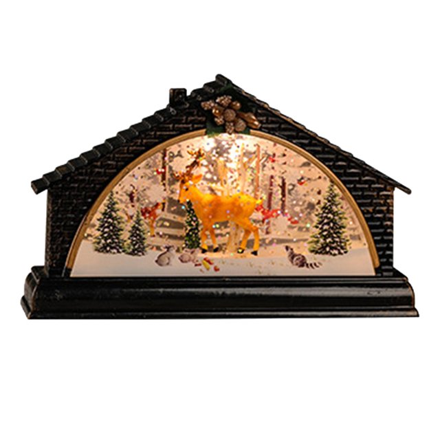 Adorno de decoración de luz de Navidad Zulema Retro Alce Linterna de luz nocturna