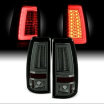 AKKON - For 1999-2002 Silverado 1500 2500 1999-2006 Sierra Pickup Truck Smoked V2 LED Tube Tail Lights Brake Lamps Pair