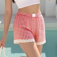 thumbnail image 4 of yillto Women Pajamas Shorts Cute Plaid Pjs Short Pants Sleepwear Lounge Shorts Bottoms Elastic Boxers with Pockets, 4 of 6