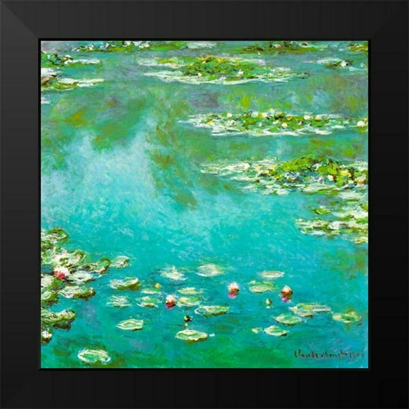 Monet, Claude 12x12 Black Modern Framed Museum Art Print Titled - Water-lilies 1906