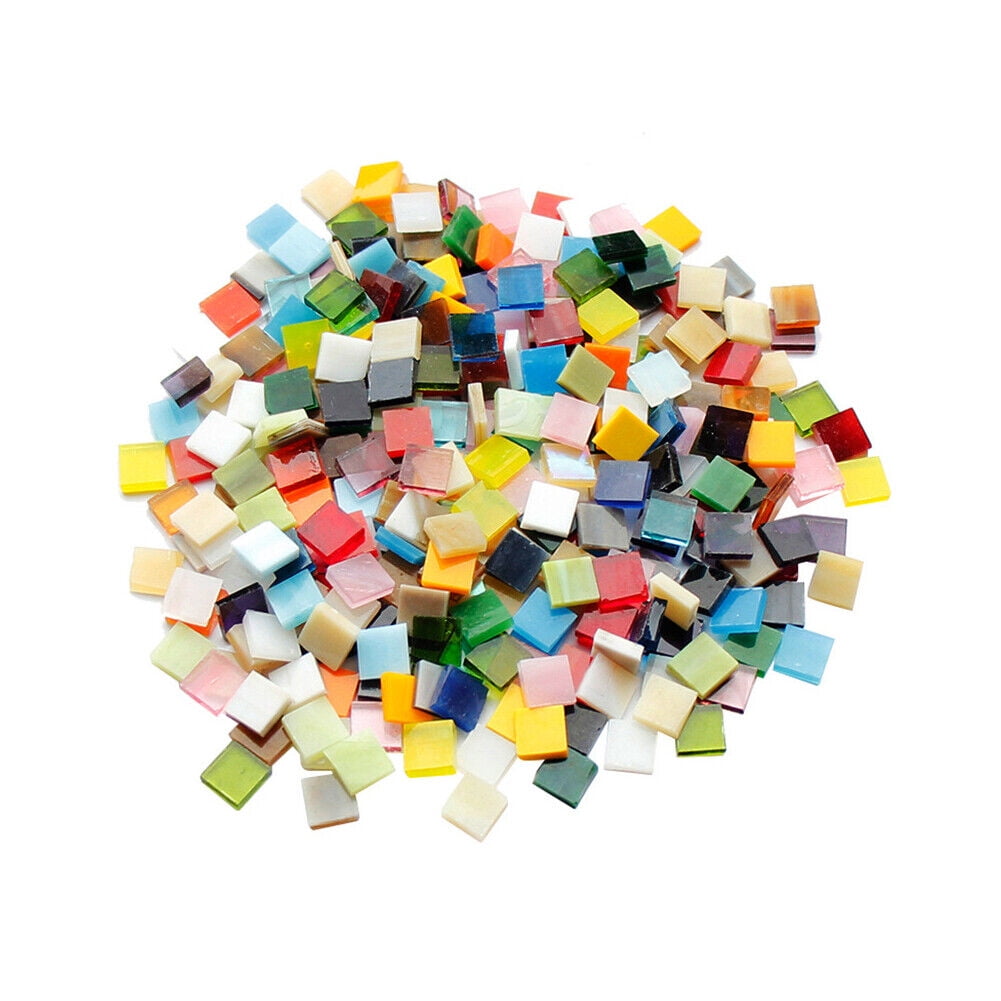US 1100Pack Mosaic Tile Crafts Textured Stained Glass Decorations Assorted Color