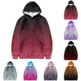 thumbnail image 3 of Hiijoy Big Girl's Hoodie Gradient Hooded Sweatshirt Casual Loose Pullover Top with Pocket, 3 of 3