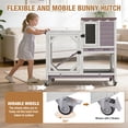 thumbnail image 4 of Aivituvin 39" 2-Story Rabbit Hutch, Wooden Bunny Cage with Chew-Proof Ramp, 2 Leak-Proof Pull-Out Trays and Lockable Wheels for Guinea Pigs & Small Pets, Gray, 4 of 10
