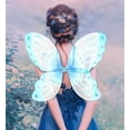 thumbnail image 2 of Mozzly Blue Fairy Costume Wings - Cute Glitter Fairy Wings For Kids, Butterfly Costume Accessories for Dress Up, Cosplay, or as Halloween Butterfly Wings for Girls - 21 Inches, 2 of 7