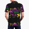 thumbnail image 3 of Balery Mardi Gras with Flamingo Printed Men’s Short Sleeve Polo Shirt, Midweight Men's Shirt,Golf Polo shirts -4X-Large, 3 of 8