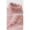 thumbnail image 3 of GYRATEDREAM Toddler Boys Girls Coral Fleece Coat Baby Fall Winter Windproof Long Sleeve Stand Collar Solid Zipper Jacket Kids Thicken Warm Outwear Pink for 4-12 Years, 3 of 8