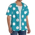 thumbnail image 2 of Sikiie Sky Blue And White Polka Dot Men's Cuban Shirt, Hawaiian Shirts, Business Casual Button Down Shirts, Short Sleeve Shirt-X-Large, 2 of 5