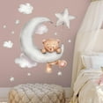 thumbnail image 4 of Pegatinas de Pared ANGGREK Calcomanías de Dibujos Animados Oso de Peluche Durmiendo en la Luna 2 Piezas 30 x 45 cm, 4 of 8