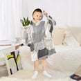 thumbnail image 6 of FORMRS Wearable Blanket Hoodie with Sleeves for Kids Cozy Flannel Sweatshirt, Gray Cute Cats, 6 of 7