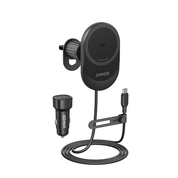 Anker MagSafe iPhone 16 Wireless Car Charger Compatible, MagGo 15W Fast Car Charger, 360&amp;deg; Adjustable Angle and Strong Magnets, Car Phone Holder Mount, For iPhone 16/15/14 Series