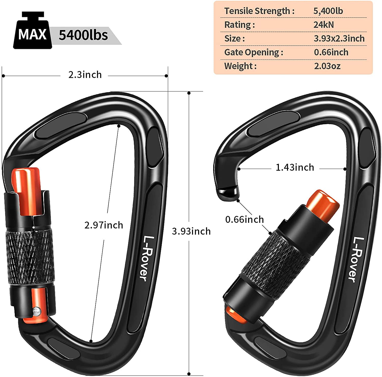 Figure 8 Self-locking Carabiner 24KN Details about   Safety Climbing Seat Harness Black 