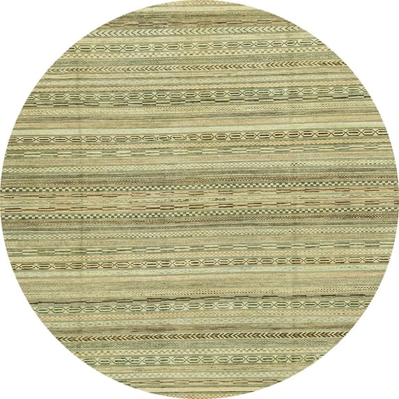 Ahgly Company Indoor Round Abstract Copper Green Abstract Area Rugs, 3' Round