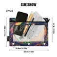 thumbnail image 3 of 2 Pack Pencil Pouch for 3 Ring Binder Smooth Zipper Folders with Pockets Clear Window Pencil Case Cat Laying on Moon, 3 of 6