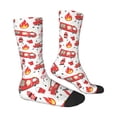 thumbnail image 3 of Uemuo Fire Truck Pattern Women's Crew Socks, Soft Durable Breathable Moisture-Wicking with Odor Control Cotton socks, 3 of 9