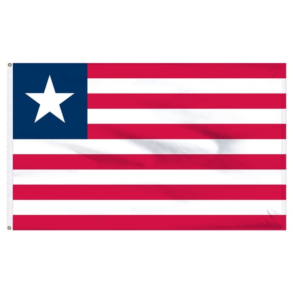 Liberia 2x3ft Nylon Flag with Pole Hem Only - Banner